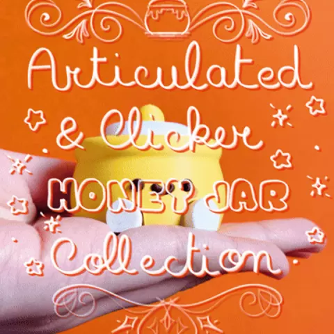 Cute Articulated & Clicker Honey Jar | No AMS | Print-in-place | Support-free by FlexiGoji