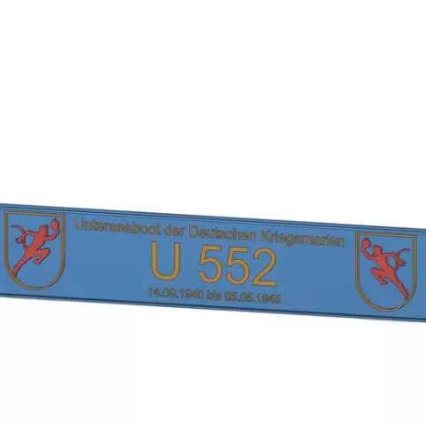 U boat U 552 name plate