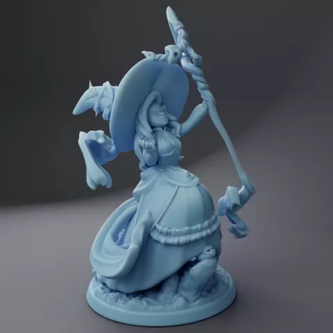 Cathrine the Cutesy Necromancer ( Female Necromancer / Human Warlock / Cultist ) by Twin Goddess Miniatures