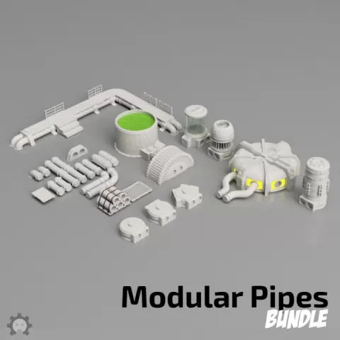 Modular Pipe System Bundle by Fr3D @ The3DPrinting