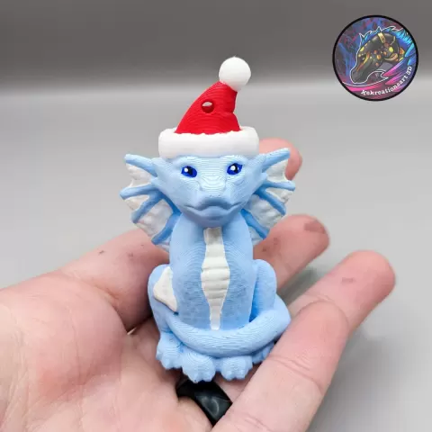 Santa Dragon Ornament + Keychain