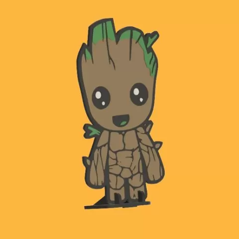 Groot 2D Decorative Figure