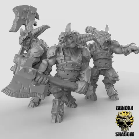 Armored Beastmen (pre supported) by Duncan Shadow