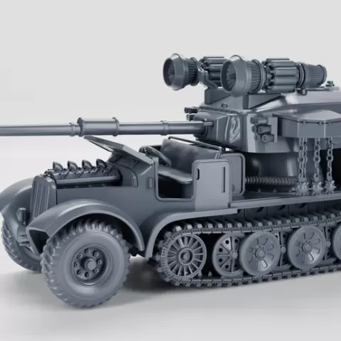 Half-track Sd.Kfz.6/3 - 7.62cm Pak 36 (Diana, Germany, WW2) converted to CYBERPUNK style