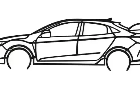 CAR ON WALL - CIVIC TYPE R