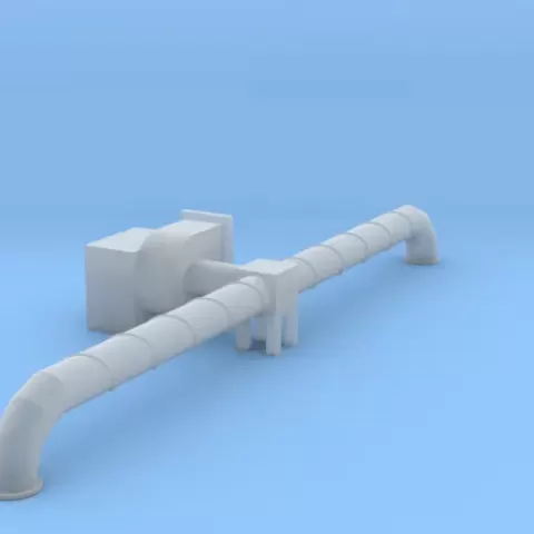 HO Scale Rooftop Fan with Ducts