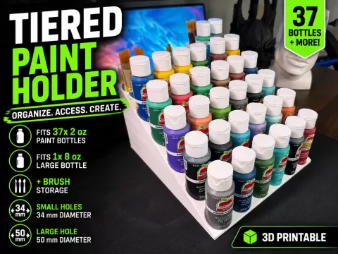 Ultimate Acrylic Paint Holder 37 Bottles!