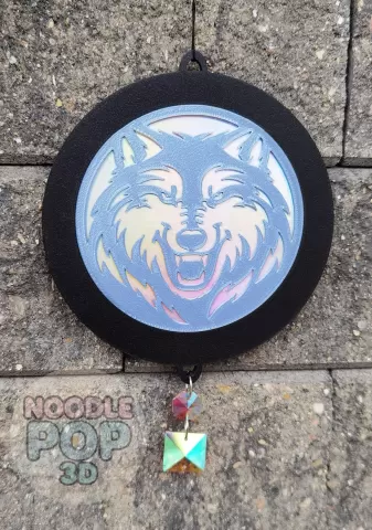 Grumpy Wolf Sun Catcher