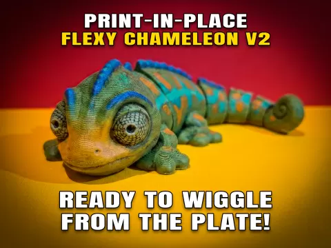 Cute Flexy Chameleon v2 (Articulated Fidget Toy)