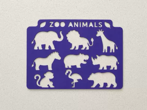 Zoo Animals Tracing Stencil | Kids Craft Template