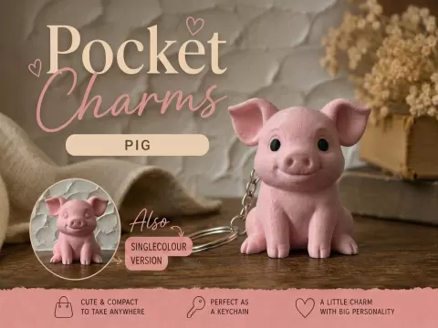 Pig Keychain Pocket Charms