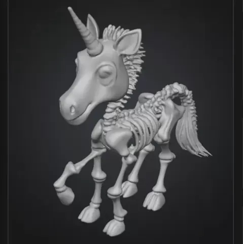 Cute 5 legged unicorn skeleton - TrashyPrinting