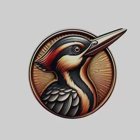 Woodpecker Animal Head Woodpecker Animal Medallion for CNC Router Laser & 3D Printer