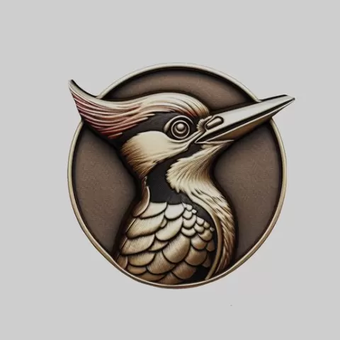 Woodpecker Animal Head Woodpecker Animal Medallion for CNC Router Laser & 3D Printer