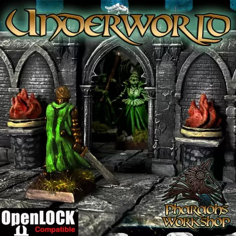 Underworld - 3d printable OpenLOCK Crypt Dungeon Terrain by Pharaoh's Workshop