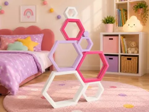 Stacking Haxigons - Geometric Nesting Toy