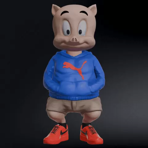 Porky Pig Urban Vibes / Urban Puma Style From Looney Tunes /( 3MfF Shoes and Multi-Parts Included)