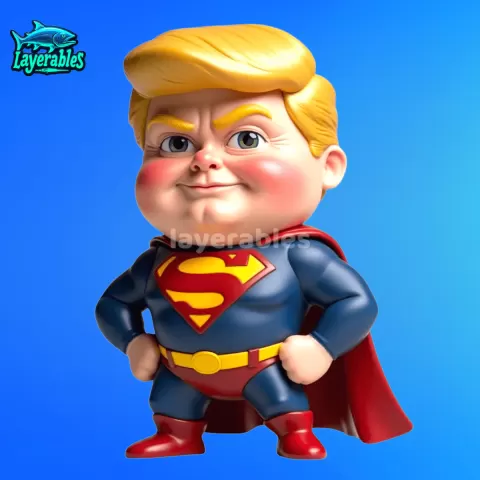 Trump Superman 3D Printer Model - STL File - Funny Parody Collectible - 3D Print Political Figure