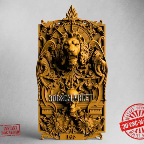 Lion and Skull stl, Lion and Skull 3d Figure, Stl, 3d Printer Stl Files, 3d Printing Stl, Best Stl, Stl Files, Stl File 3d Printing
