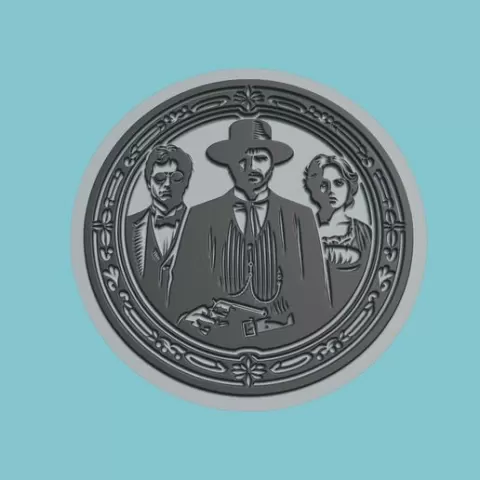 The Good, the Bad and the Ugly Movie Medallion The Good, the Bad and the Ugly 3d Model Stl Obj