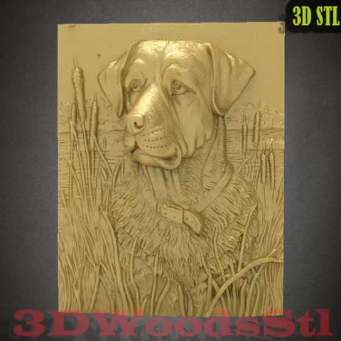 Hunting dog 3d,3D stl model relief wall decor, CNC Router Engraver, Artcam, Aspire, CNC files