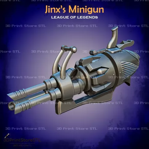 Jinx Minigun Cosplay League of Legends - STL File - 3D Print Store STL