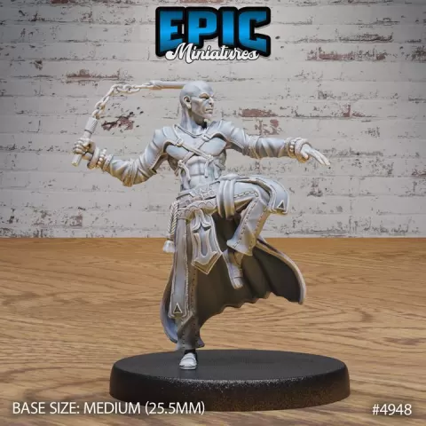 Monk Adventurer Male Nunchucks / Shaolin Fighter / Humanoid Buddhism Priest / Eastern Human Warrior / Kung Fu Master / Chinese Folk / Temple Guard / Buddhist Monastery / Iron Fist Army / Asia Encounter by Epic-Miniatures