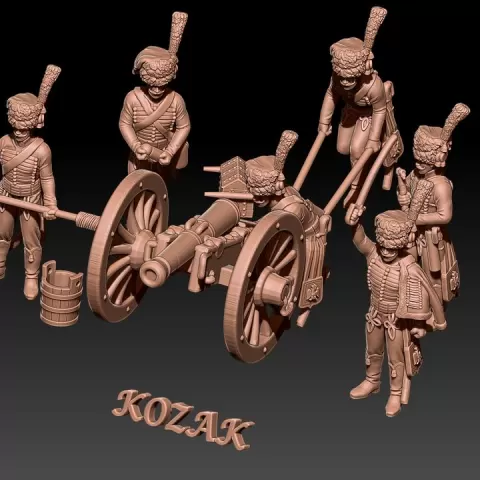 Napoleonic french guard horse artillery in kolpack by Kozak miniatures