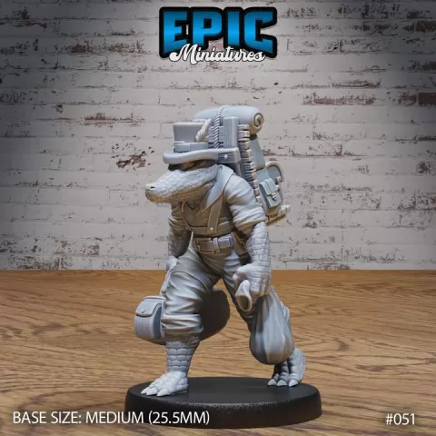 Alligator Folk Traveler / Humanoid Crocodile Warrior / Croc Tribe Fighter / Southern Wild Animal / Evil Reptile Predator Creature / Swamp Beast Encounter by Epic-Miniatures