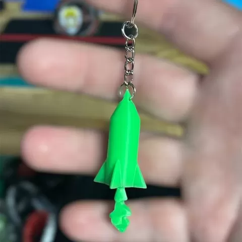 Articulating Rocket Firework Keychain