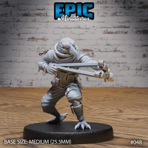Kenku Bird Tribe Slingshot / Avian Humanoid / Crow Folk Fighter / Birdfolk Warrior / Raven Creature / Wild Forest Animal Beast / Vagabond Encounter by Epic-Miniatures