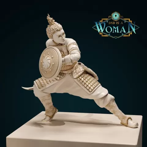 Fire Genasi Paladin - Gerelt - 28/32mm and 75mm by DnD is a Woman