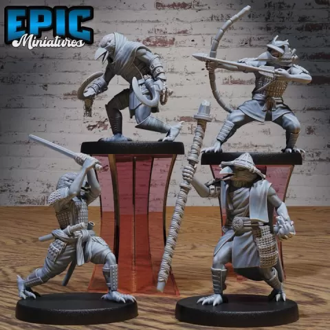 Kenku Bird Tribe Set A / Avian Humanoid / Crow Folk Fighter / Birdfolk Warrior / Raven Creature / Wild Forest Animal Beast / Vagabond Encounter by Epic-Miniatures