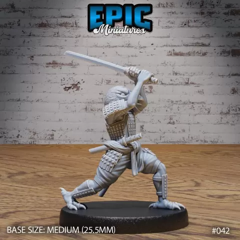 Kenku Bird Tribe Samurai / Avian Humanoid / Crow Folk Fighter / Birdfolk Warrior / Raven Creature / Wild Forest Animal Beast / Vagabond Encounter by Epic-Miniatures