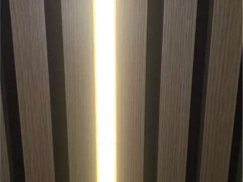 Acoustic wall slatwall panel cob light diffuser