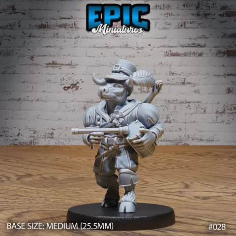Minotaur Tribe Bard / Minotaurfolk / Taurus Folk Warrior / Bulky Horned Fighter / Bull Human Minotaur Hybrid Beast / Ancient Greek Monster / Roman Myth Animal / Olympian Encounter by Epic-Miniatures