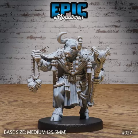 Minotaur Tribe Warlock / Minotaurfolk / Taurus Folk Warrior / Bulky Horned Fighter / Bull Human Minotaur Hybrid Beast / Ancient Greek Monster / Roman Myth Animal / Olympian Encounter by Epic-Miniatures