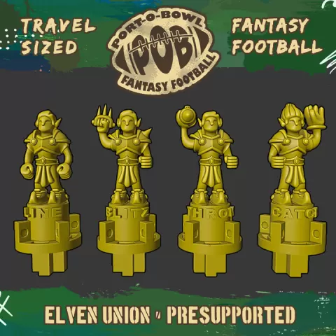 Port-O-Bowl: Travel-sized Fantasy Football Elven Union Team by Star Pharaoh Foundry