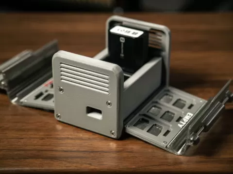 camera battery charger + SD card storage box