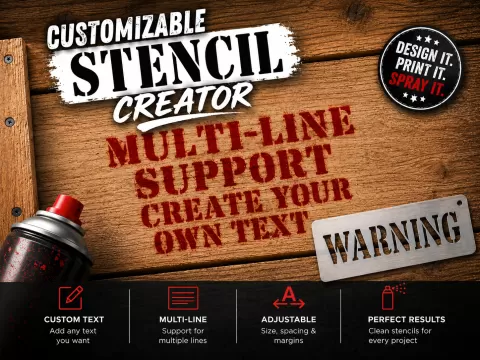 Custom Text Stencil Generator | Multi-Line