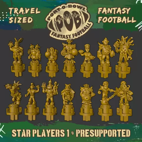 Port-O-Bowl: Travel-sized Fantasy Football Star Players Pack 1 by Star Pharaoh Foundry