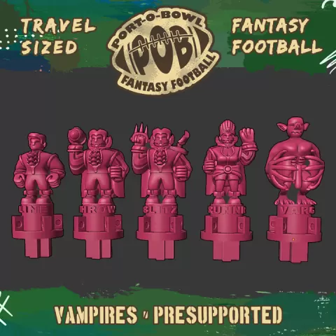 Port-O-Bowl: Travel-sized Fantasy Football Vampires Team by Star Pharaoh Foundry