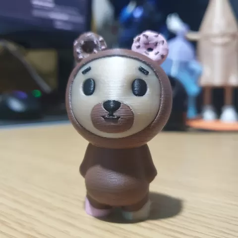 Donut Bear Keychain