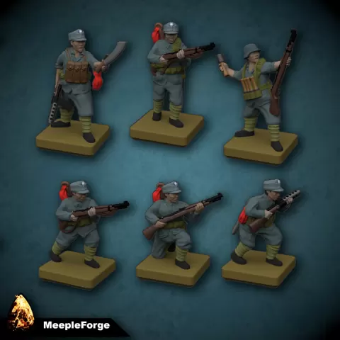 WW2 Infantry Chinese NRA Reinforcements (Ideal for Memoir 44 Board Game) by Andy at MeepleForge