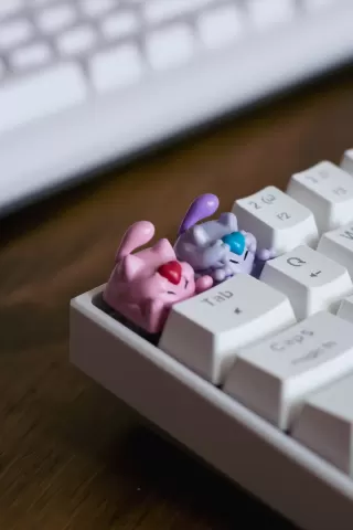 Mew And Mewtwo of love Keycaps - Teclado Mecánico - Hiko