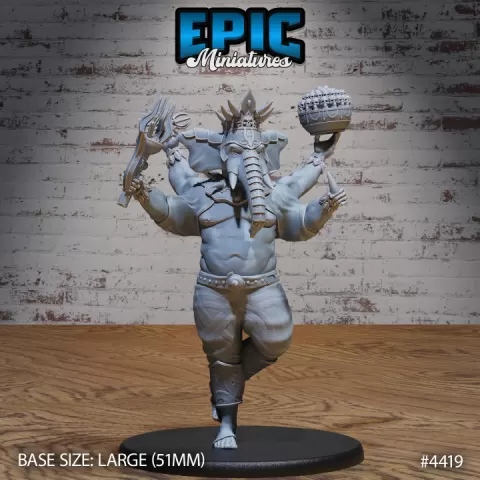 Elephant God Avatar / Ancient Asian Deity / Majestic Warrior / Myth God / Legendary Leader / Monk Encounter by Epic-Miniatures