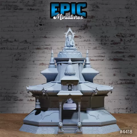 Divine Temple / Monk Building / Elephant God Shrine / Summoning Construction / Asian Architecture / Majestic Goddess Home by Epic-Miniatures