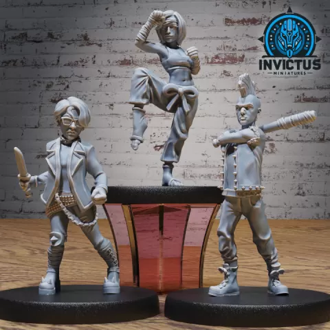City Fighter Set / Cyberpunk Criminal Humanoid / Supervillain / Galactic Pirate / Space Bandit / Cosmic War Alien / Star Battle Army / Evil Corsair / Sci-Fi Encounter by Epic-Miniatures