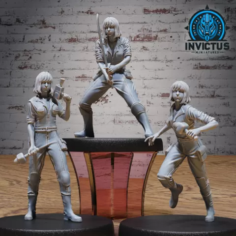 Reporter Girl Set / Cyberpunk Humanoid Hero / Justice Seeker / Galactic Officer / Space Headhnunter / Cosmic War Alien / Star Battle Army Warrior / Heroic Valiant / Sci-Fi Encounter by Epic-Miniatures