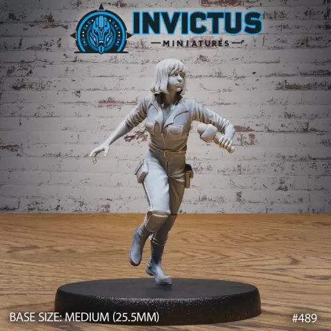 Reporter Girl Chasing / Cyberpunk Humanoid Hero / Justice Seeker / Galactic Officer / Space Headhnunter / Cosmic War Alien / Star Battle Army Warrior / Heroic Valiant / Sci-Fi Encounter by Epic-Miniatures